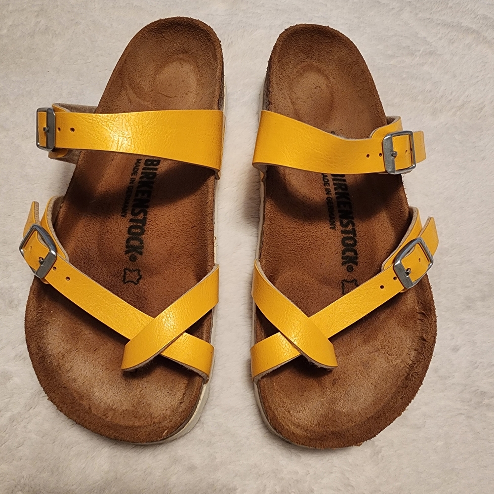 Birkenstock Bright Yellow Double Strap Sandals